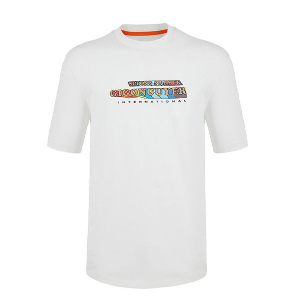 कस्टम लोगो कढ़ाई 100% कपास कपड़े और 250 ग्राम में पुरुष के लिए Crewneck शर्ट