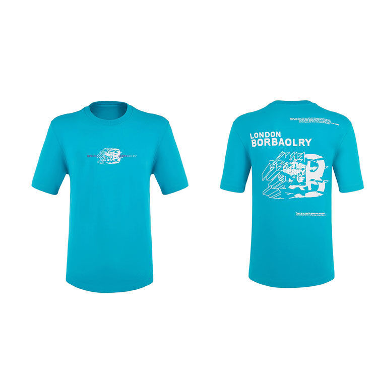 कस्टम लोगो लेबल कैज़ुअल आरामदायक सादा कॉटन कपड़े पुरुषों की आइस फीलिंग एंटी-पिलिंग ब्लैक व्हाइट ब्लू सियान टी-शर्ट