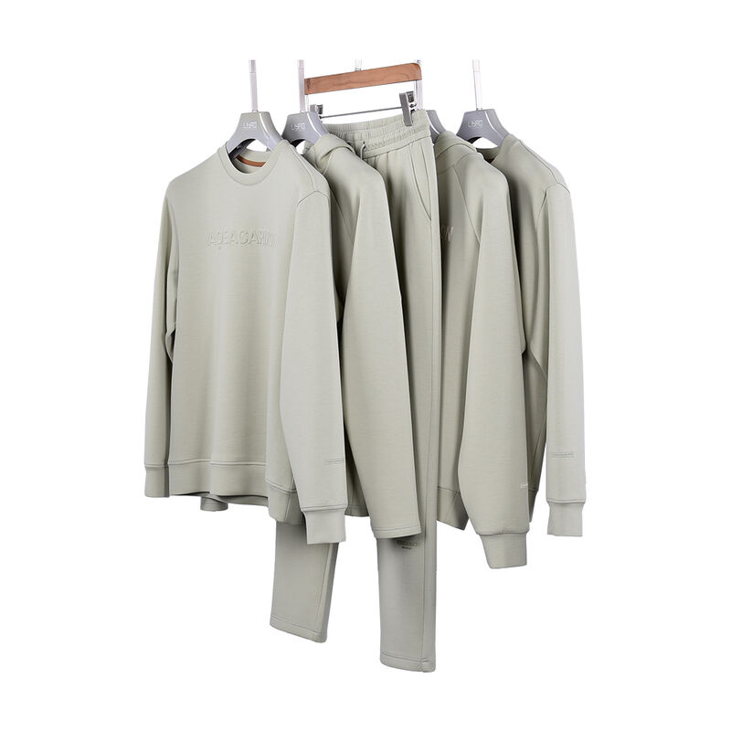 2024 नई फील गुड कस्टम कलर लोगो फैशन हूडीज़ ग्रे ओवरसाइज़्ड हूडी पुरुषों के लिए भारी सेट सूट