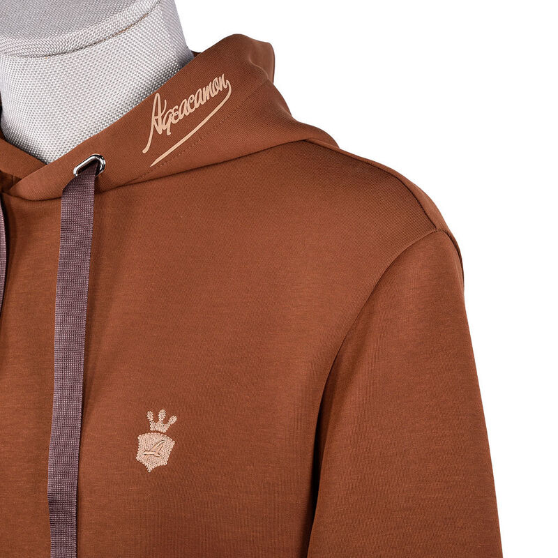 उच्च गुणवत्ता वाले पुरुषों के हुडी जैविक कपास स्वेटशर्ट ब्राउन 400 जीएसएम बुना विंटेज हुडी