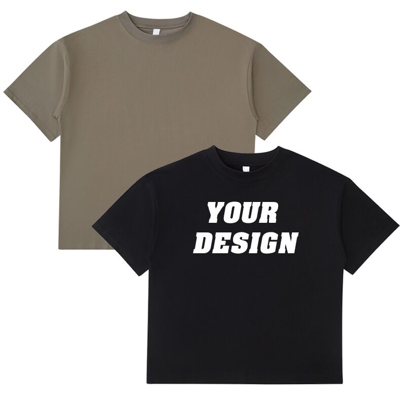 थोक ड्रॉप शोल्डर ब्लैंक टी-शर्ट कस्टम लोगो बॉक्सी फिट पुरुषों की टी-शर्ट उच्च गुणवत्ता प्री-श्रंक 100% हैवी कॉटन टी-शर्ट