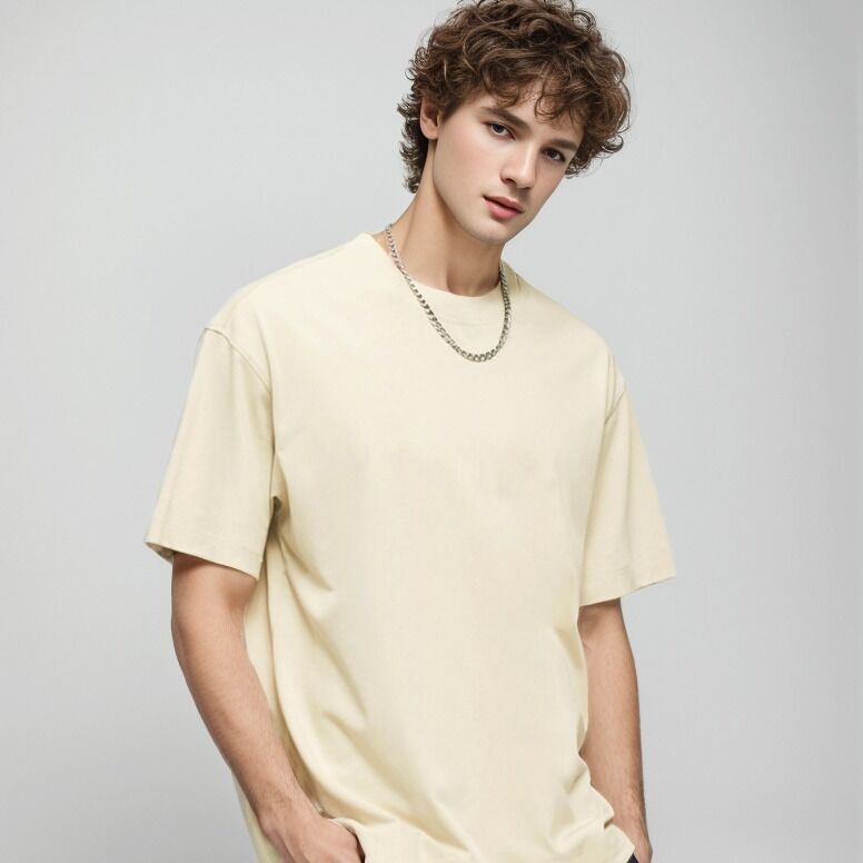 पुरुषों के लिए कस्टमाइज्ड प्लेन टी-शर्ट, पुरुषों के लिए हाई क्वालिटी हैवीवेट रिब्ड क्रूनेक टी-शर्ट