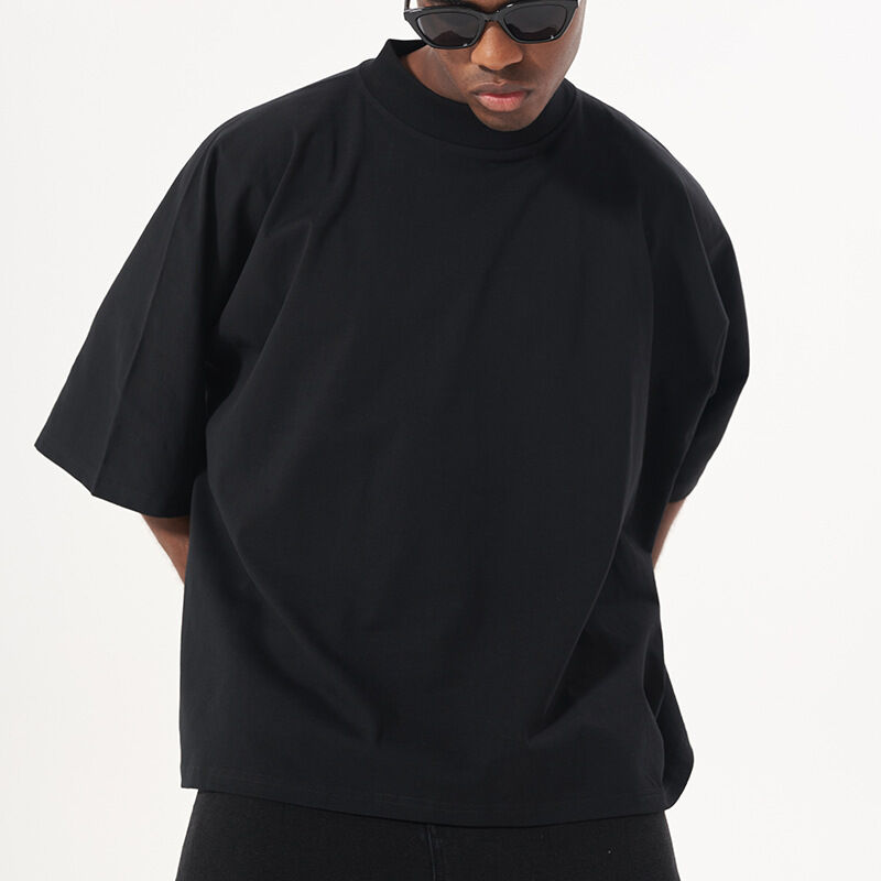 कपड़ों के निर्माता कस्टम 220 जीएसएम टी-शर्ट हेवीवेट सीमलेस टी-शर्ट बॉक्स कट टी-शर्ट