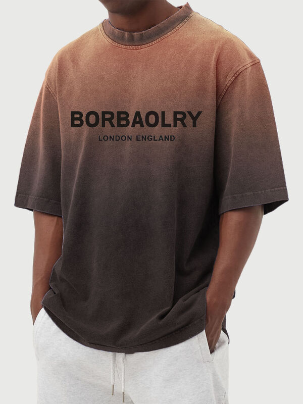 व्यक्तिगत सड़क पुरुष धोया ग्रेडिएंट शॉर्ट आस्तीन टी-शर्ट आकस्मिक पुरुषों के टॉप गर्मियों के कपड़े थोक