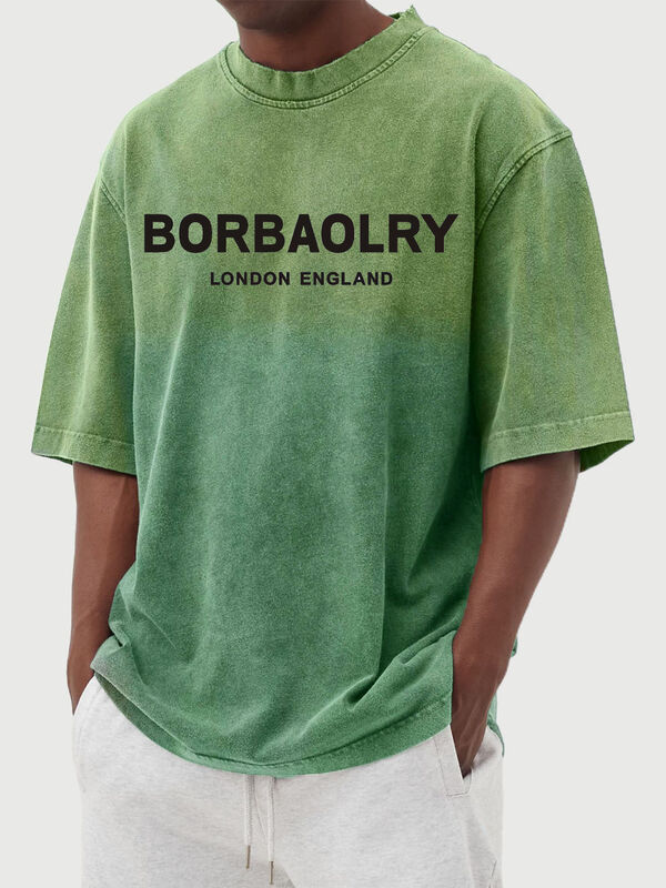 व्यक्तिगत सड़क पुरुष धोया ग्रेडिएंट शॉर्ट आस्तीन टी-शर्ट आकस्मिक पुरुषों के टॉप गर्मियों के कपड़े थोक