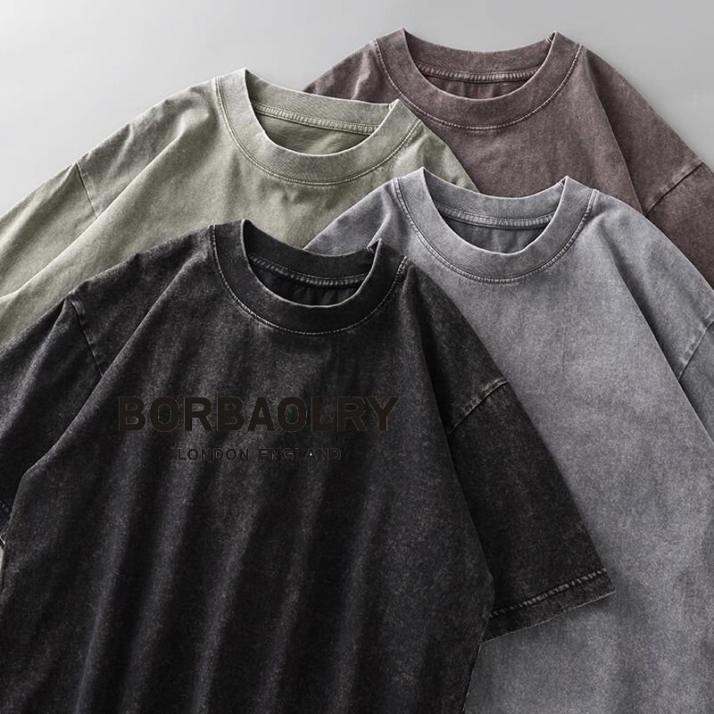 कस्टम लोगो टॉप क्वालिटी कॉटन एसिड वॉश टी-शर्ट ओवरसाइज़्ड रेट्रो मिनरल डिजिटल प्रिंटिंग हैवीवेट विंटेज टी-शर्ट