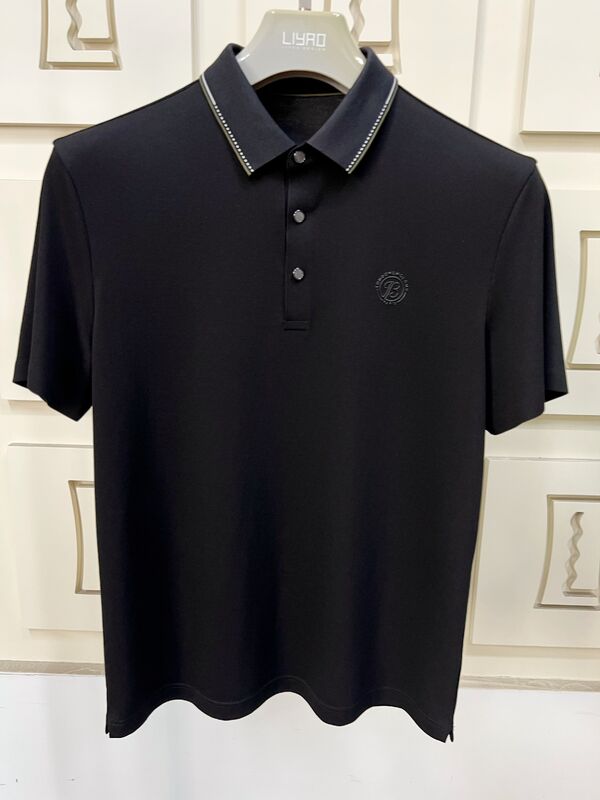 लक्जरी पुरुष पोलो शर्ट्स∙ कन्ट्रास्ट कॉलर के साथ न्यूनतम डिजाइन, उच्च अंत कारीगरी पुरुष टी-शर्ट पेशेवर टी-शर्ट कारखाने