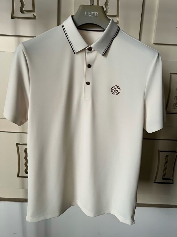 लक्जरी पुरुष पोलो शर्ट्स∙ कन्ट्रास्ट कॉलर के साथ न्यूनतम डिजाइन, उच्च अंत कारीगरी पुरुष टी-शर्ट पेशेवर टी-शर्ट कारखाने