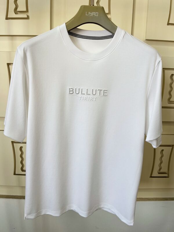 लक्जरी क्रू नेक टी-शर्ट प्रिंट लोगो डिजाइन मूल कपड़े एम्बॉसिंग प्रक्रिया प्लस गर्मी को अपनाता है - स्थानांतरण विनाइल प्रक्रिया OEM/ODM