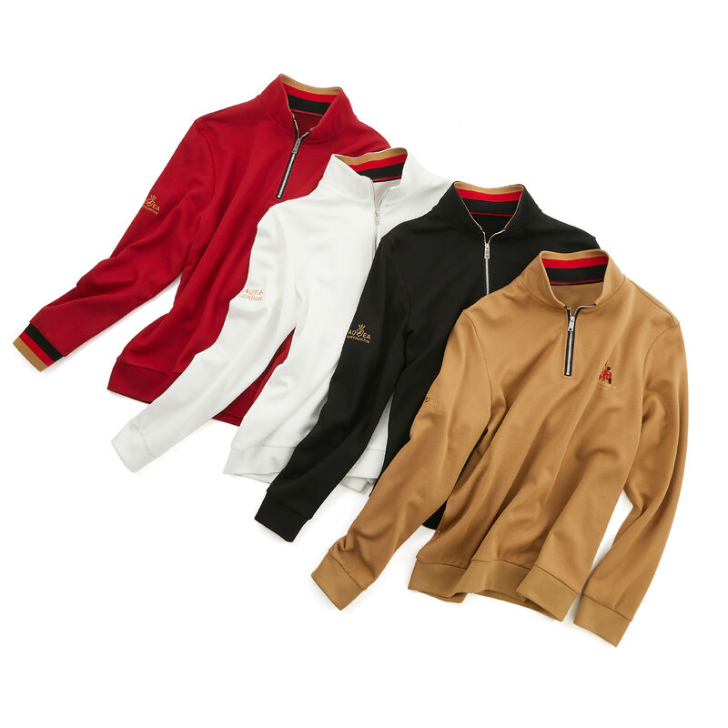 उत्कृष्ट सिलाई नरम फैशन स्टैंड कॉलर आवश्यक कढ़ाई कपास हुडी निर्माता कस्टम ज़िपर लंबी आस्तीन पसीना