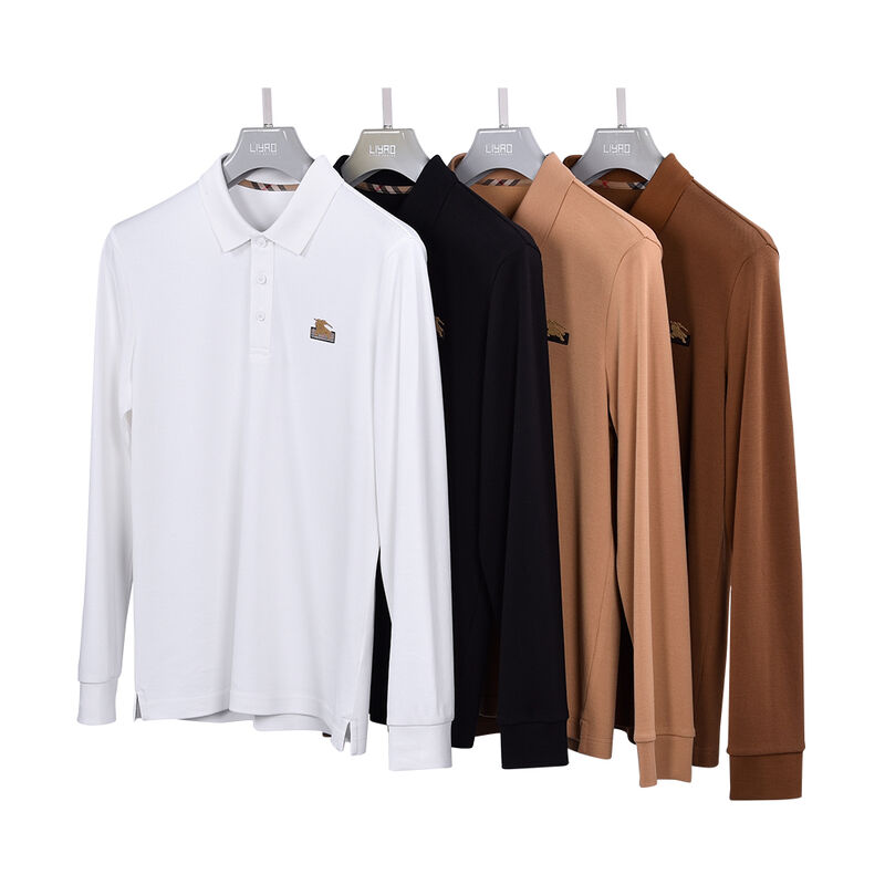 उच्च गुणवत्ता कस्टम कढ़ाई लोगो कॉटन पोलो टी शर्ट कंपनी लंबी बाजू पोलो शर्ट पुरुषों की पोलो शर्ट