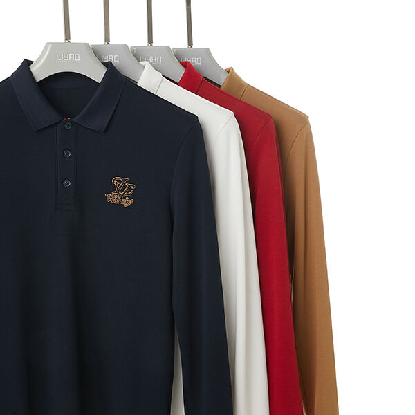 पेशे डिजाइनर पोलो शर्ट पुरुष लंबी आस्तीन विरोधी झुर्रियों उच्च गुणवत्ता वाले पोलो शर्ट काम के लिए कपास सांस सूखी कढ़ाई