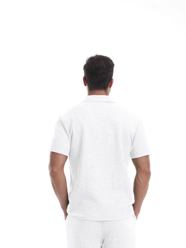 कस्टम पॉलिएस्टर मिश्रण स्ट्रेच फिट ज़िपर पोलो टी-शर्ट प्रीमियम वेफल पोलो शर्ट पुरुषों के लिए