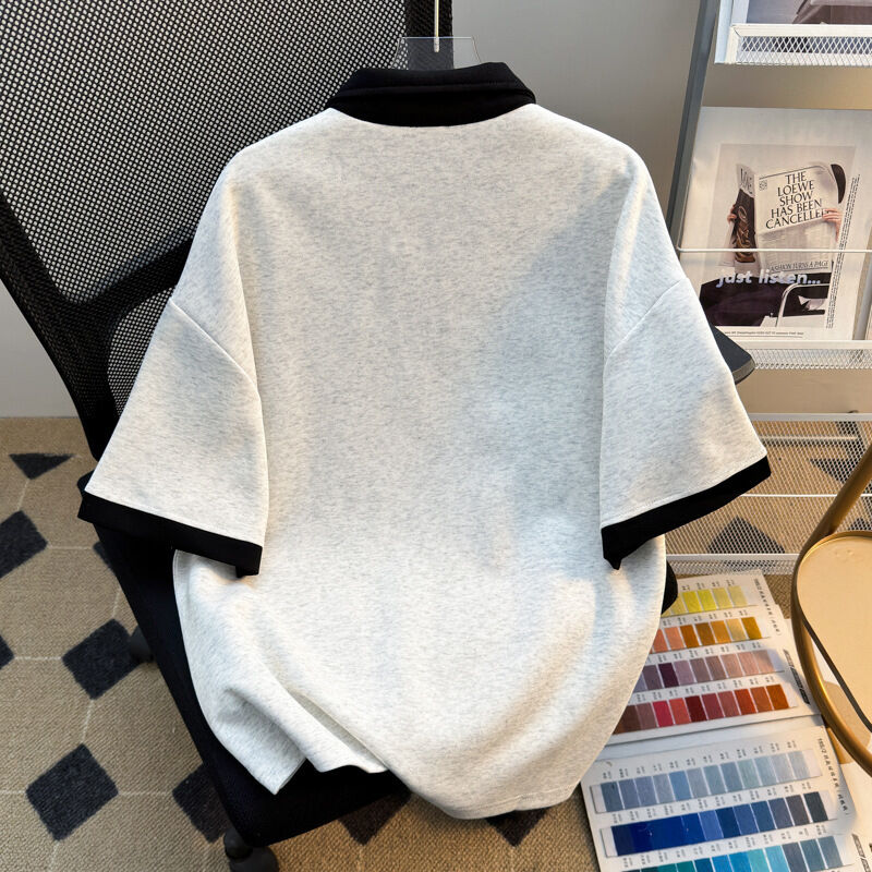 उच्च गुणवत्ता वाले थोक पुरुषों के कपड़े ओवरसाइज ज़िपर शर्ट निर्माता रिक्त पुरुषों के लिए लघु आस्तीन शर्ट