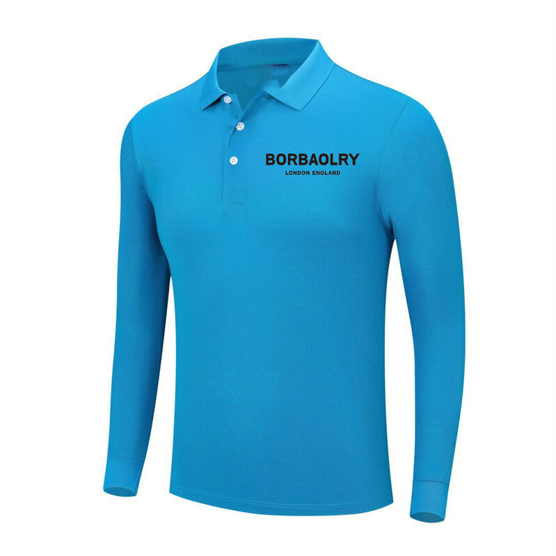 कस्टम पोलो शर्ट्स लंबी आस्तीन मुद्रित लोगो कढ़ाई टी शर्ट पोलो कपास रिक्त पुरुष लंबी आस्तीन पोलो शर्ट