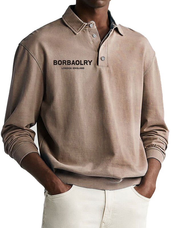 उच्च गुणवत्ता वाले कॉटन कस्टम लोगो सॉलिड निट कैज़ुअल पोलो शर्ट थोक त्वरित सूखी खेल पुरुषों की लंबी बाजू वाली पोलो शर्ट